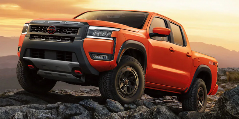 Nissan Frontier pickup on rocky terrain